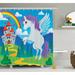 Zoomie Kids Luther Unicorn w/ Rainbow Fairy Single Shower Curtain Polyester | 84 H x 69 W in | Wayfair ZMIE2897 39391594