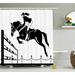 Zoomie Kids Lourdes Jockey Girl Jumping Single Shower Curtain Polyester | 75 H x 69 W in | Wayfair ZMIE2902 39391610