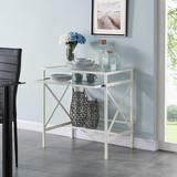 Ebern Designs Jordynne Glass Desk Glass/Metal in White | 30 H x 29 W x 19 D in | Wayfair E29BCBC9A32C41C4BE9C095772644934