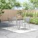 Flash Furniture Oia 5 Piece Outdoor Dining Set Metal in Gray | Wayfair CO-28SQ-03CHR4-SIL-GG
