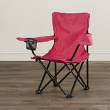 Zoomie Kids Crenshaw Outdoor Folding Kids Camping Chair w/ Cup Holder Metal in Pink | 23 H x 14 W x 14 D in | Wayfair ZMIE4923 41568176