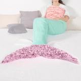 Zoomie Kids Alissa Mermaid Sherpa Throw Polyester in Pink/Blue | 30 W in | Wayfair ZMIE5917 43370772