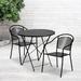 Wade Logan® Delapena 30" Round Indoor-Outdoor Steel Folding Patio Table Set w/ 2 Round Back Chairs Metal in Black | Wayfair ZPCD5794 43609091