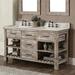 Gracie Oaks Eveny 61" Double Bathroom Vanity Set Wood/Stone in White | 35.5 H x 61 W x 22.5 D in | Wayfair B125131C3FEA45D999263FB255D13A43