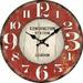 Williston Forge Jama Kensington Station London 13.5" Wall Clock Wood in Brown/Red | 13.5 H x 13.5 W x 1 D in | Wayfair WLFR4410 42687693