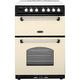 Schock CLAS60ECCR/C Rangemaster 10734 Classic 60cm Electric Double Oven Cooker with Ceramic Hob Cream and Chrome, 61 liters