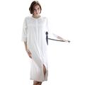 Cottonreal Victorian 100% Cotton Lawn Housecoat Nightdress XS - XXL White Nightie (XS)