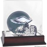 Philadelphia Eagles Super Bowl LII Champions Mahogany Mini Helmet Logo Display Case