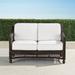 Hampton Loveseat in Black Walnut Finish - Rain Resort Stripe Dove - Frontgate