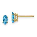 14ct Yellow Gold Post Earrings 6x3mm Marquise Blue Topaz Earrings Measures 6x3mm Wide Jewelry Gifts for Women