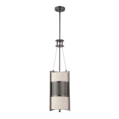 Nuvo Lighting 64431 - 1 Light Hazel Bronze Khaki Fabric Shade Cream Diffuser Pendant Light Fixture (Diesel - 1 Light Vertical Pendant w/ Khaki Fabric Shade)
