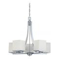 Nuvo Lighting 64086 - 5 Light Polished Chrome White Satin Glass Shades Chandelier Light Fixture (Bento - 5 Light Chandelier w/ Satin White Glass)