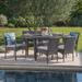 Wade Logan® Aryiana Outdoor 7 Piece Dining Set w/ Cushions Wicker/Rattan in Gray | 30 H x 69.3 W x 38.2 D in | Wayfair LTTN6356 47324770