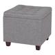 WOLTU Storage Ottoman Chair Stool Light Grey Upholstered Footstool Linen Square Pouffe Chair Multifunction with Removable Cover