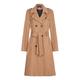 De la Crème - Womens Wool & Cashmere Belted Long Military Trench Coat, Camel, Size 18