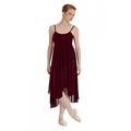 Capezio Camisole Empire Dress Dance Costume, Elegant Dance Costumes With Leotard & Flowing Georgette Skirt, Sleeveless Dress For Women, Ideal For Lyrical & Ballet Dance - Burgundy, L (Large)