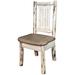 Loon Peak® Montana Collection Lodge Pole Pine Side Chair Faux Leather in Brown | 38 H x 19 W x 18 D in | Wayfair LNPK7585 39269665