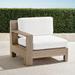 St. Kitts Left-facing Chair in Weathered Teak with Cushions - Stripe, Special Order, Resort Stripe Air Blue - Frontgate