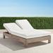 St. Kitts Double Chaise in Weathered Teak with Cushions - Cara Stripe Air Blue - Frontgate