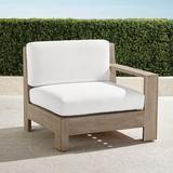 St. Kitts Right-facing Chair in Weathered Teak with Cushions - Solid, Special Order, Peacock, Standard - Frontgate