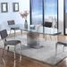 Orren Ellis Mavis Extendable Dining Table Glass/Metal in Gray | 29.5 H in | Wayfair 913A18E68B274459B9B1C593E352D452