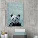 Harriet Bee What Up Panda Canvas Art Canvas, Solid Wood in Black/Blue | 30 H x 20 W x 1.5 D in | Wayfair CECE8C63830543DB87A961356E49FD29