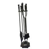 Shop4Omni Black Wrought Iron Fireplace Fire Pit Toolset - 5-piece Tool Set