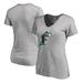 Women's Fanatics Branded Heathered Gray Florida Marlins Cooperstown Collection Vintage Forbes V-Neck T-Shirt