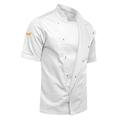 strongAnt® - Men Chef's Jacket with Hidden Clasps, Baker's Jacket with Short Sleeves - Slim Style, Slim fit - Made in EU - White L