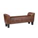 Grafton Home Claire Faux Leather Flip Top Storage Bench w/ Arms Faux Leather/Upholstered/Leather in Brown | 23 H x 55 W x 17 D in | Wayfair