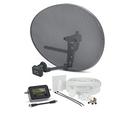 SSL Satellites Zone 2 Satellite Dish Quad LNB + 20 Meter White Twin Cable FTA Signal Pointer Satellite SKY, SKY+, HD, Freesat TV Signal Finder Caravan Motorhome Satellite System Box Kit