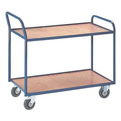 ROLLCART Tischwagen mit 2 Etagen 99 x 59 cm blau, 111x93x60 cm