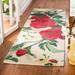 White 27 x 0.63 in Indoor Area Rug - Martha Stewart Rugs Rose Chintz Floral Tufted Wool Shortbread Area Rug Wool | 27 W x 0.63 D in | Wayfair