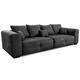Cavadore Big Sofa Mavericco / XXL Couch im modernen Design / Inklusive Rückenkissen und Zierkissen / 287 x 69 x 108 cm (BxHxT) / Mikrofaser Schwarz