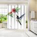 East Urban Home 71" x 74" Shower Curtain, Hummingbird Nersisyan 7 by Suren Nersisyan Polyester in Gray/Pink | 74 H x 71 W in | Wayfair