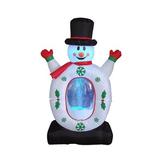 The Holiday Aisle® Christmas Inflatable Snowman w/ Snowflake Decoration Polyester in White | 48 H x 30 W x 13.8 D in | Wayfair