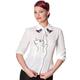 Banned Dancing Days Snow Bird Cat Butterfly Retro Vintage 50's Shirt - White (M - UK 12)