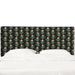 Winston Porter Wilmore Box Seam Panel Headboard Upholstered/Metal/Linen/Cotton in Black/Green | 51 H x 41 W x 4 D in | Wayfair