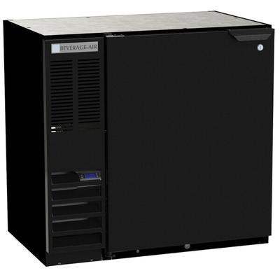 Beverage-Air BB36HC-1-B-ALT 36" Black Underbar Height Solid Door Back Bar Refrigerator with Left Side Compressor