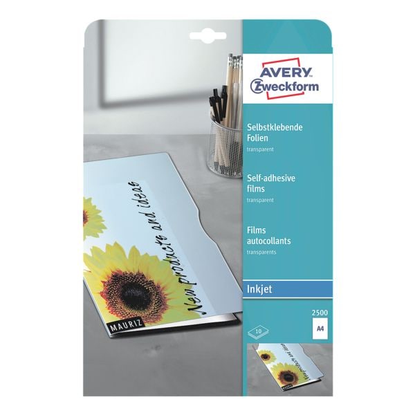 Avery Zweckform Selbstklebende Folien 10 Stück transparent Image