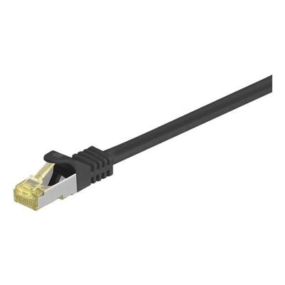 goobay RJ45 Patchkabel S/FTP (PiMF), m. CAT 7 Rohkabel, schwarz, 1 m schwarz