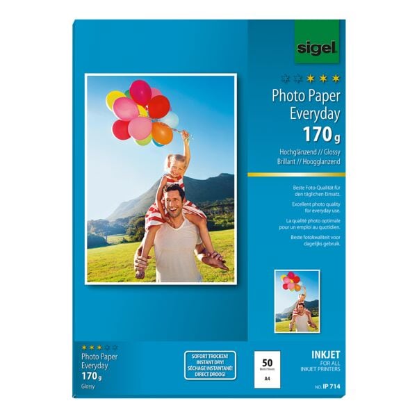 Sigel Foto Inkjet-Papier »Everyday Plus« IP714 A4 170 g/m² 50 Blatt weiß Image