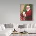 Trademark Fine Art 'Santa w/ a Gift' Acrylic Painting Print on Wrapped Canvas Metal in Green/Red | 32 H x 24 W x 2 D in | Wayfair ALI31291-C2432GG