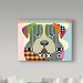 Trademark Fine Art Lanre Adefioye American Bulldog - Wrapped Canvas Graphic Art Print Canvas in Blue/Brown/Green | 14 H x 19 W x 2 D in | Wayfair