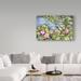 Trademark Fine Art 'Lily Pond' Acrylic Painting Print on Wrapped Canvas Metal in Blue/Green/Pink | 22 H x 32 W x 2 D in | Wayfair ALI30318-C2232GG