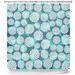 Latitude Run® Lugo Aqua Floral Blossoms Single Shower Curtain Polyester in Blue | 72 H x 69 W in | Wayfair A1548AD2B4FA4A74BE5C6542FDAB313F