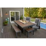 The Outdoor GreatRoom Company Kenwood 50" x 80" Linear Dining Height Gas Fire Pit Table​ in Brown/White | Wayfair KW-1242-K