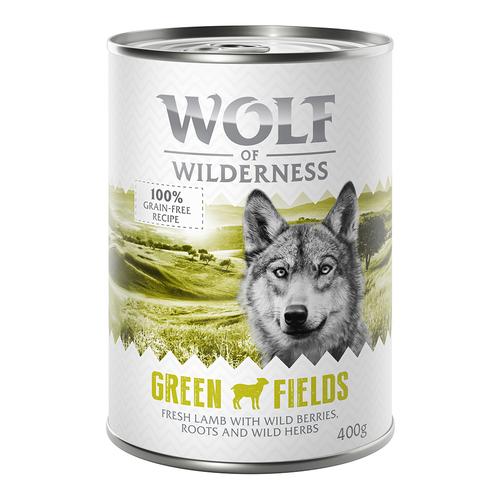 6 x 400g Green Fields-Lamm Wolf of Wilderness Hundefutter nass