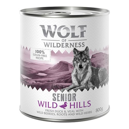 24 x 800g Senior Wild Hills Ente Wolf of Wilderness Hundefutter nass