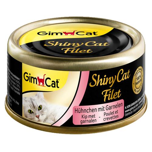 24 x 70g ShinyCat Filet - 4 Sorten GimCat Katzenfutter nass